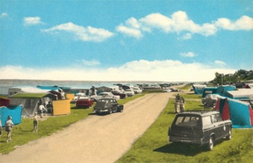 VED STRANDEN - LYSTRUP STRAND, postkort, strandliv 1960erne.jpg